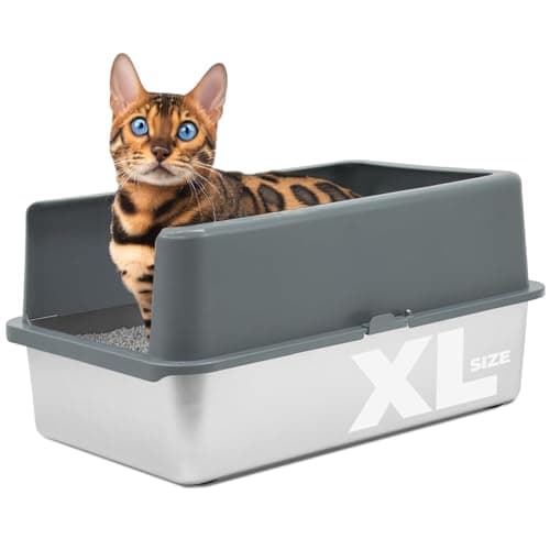 iPrimio Stainless Steel XL Litter Box with Enclosure
