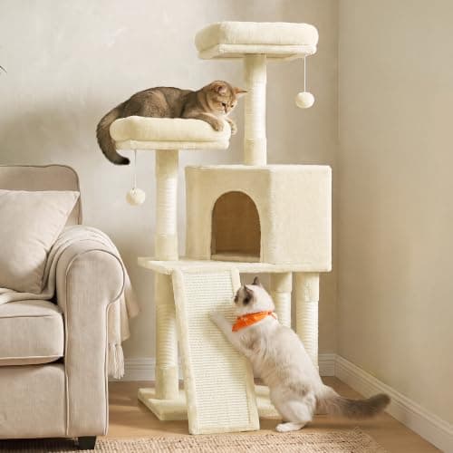 FEANDREA Cat Scratching Post with Plush Perch