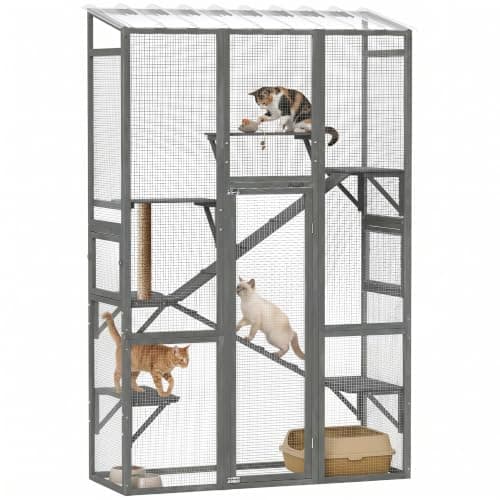 PawHut Outdoor Cat Enclosure with Six Platforms