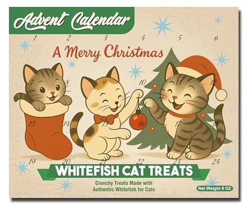 Christmas Cat Advent Calendar, 24 Days of Whitefish Treats