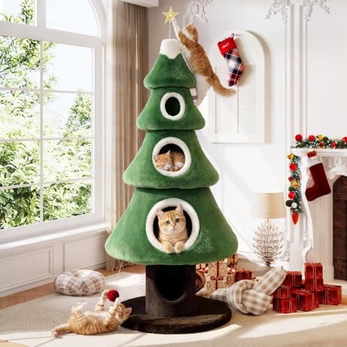 SHA CERLIN 76-inch Christmas Cat Tree Tower