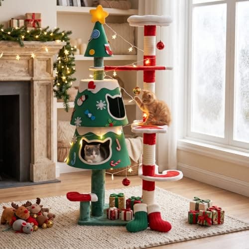 Motifia Cat Christmas Tree with Two Condos